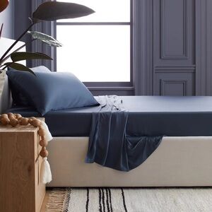QUINCE Bamboo Flat Sheet & Pillowcase Set King Nightfall 3624